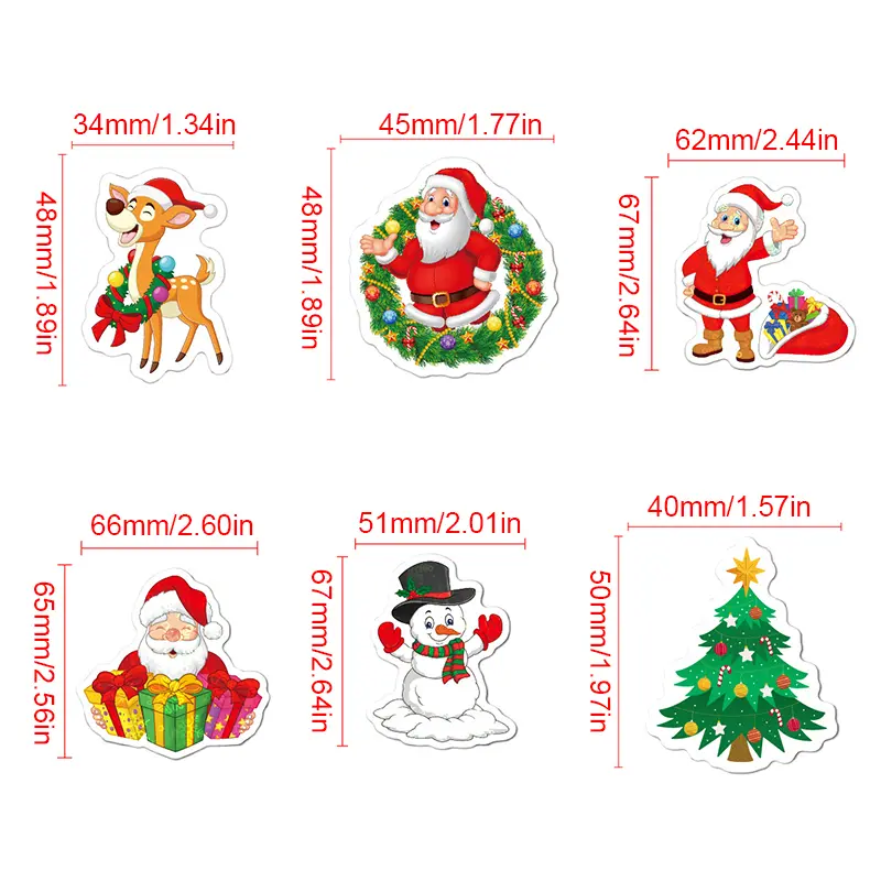 50pcs Christmas Santa Claus Creative DIY Sticker Sticker Scrapbook Skateboard Guitar Gift Aesthetic Sticker