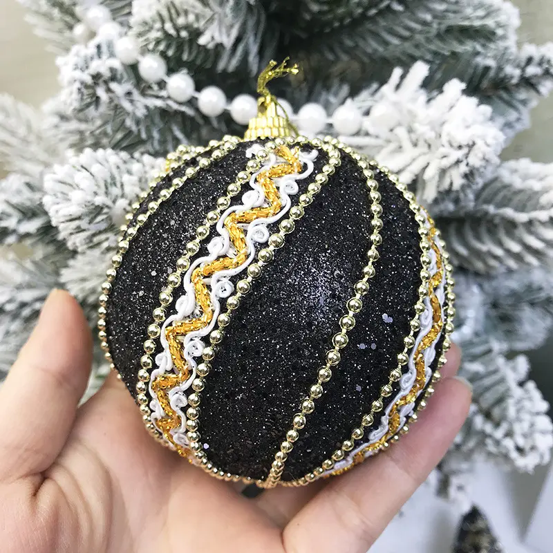 Christmas Ball Black Hanging Ball Xmas Tree Pendants Ornaments Tree Top Star Decoration Christmas Home Party Decor New Year Gift