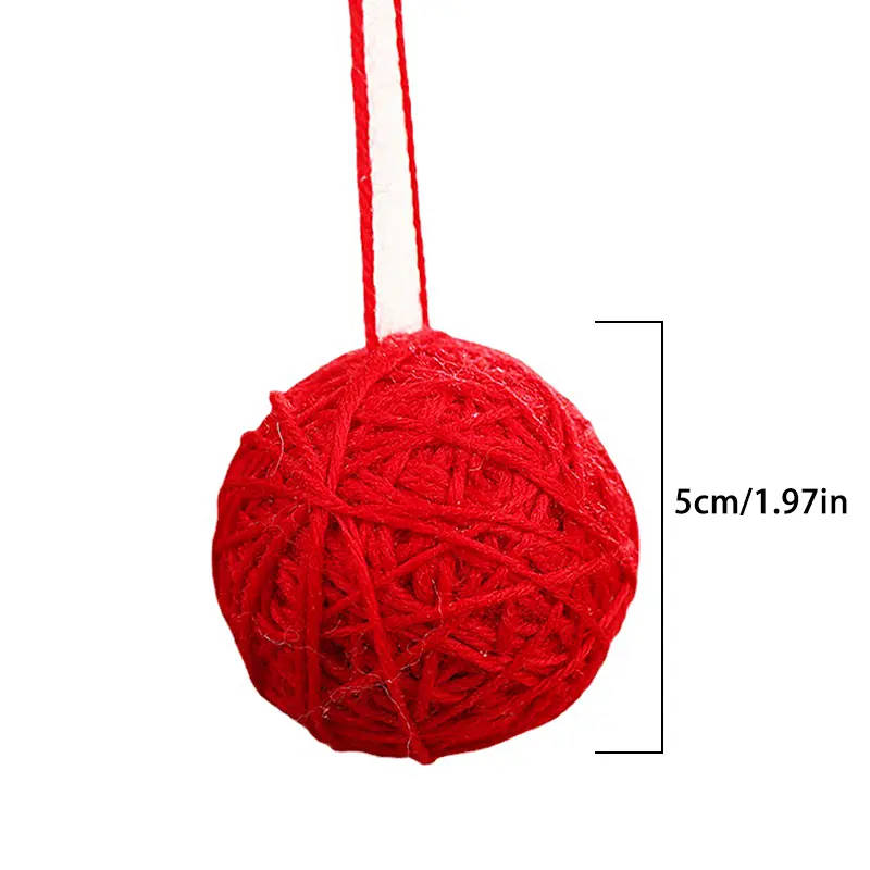 5PCS DIY Christmas Tree Decoration Ball Wool Felt Christmas Tree Hanging Decoration Ball Small Pendant 5cm Bauble Party Ornament
