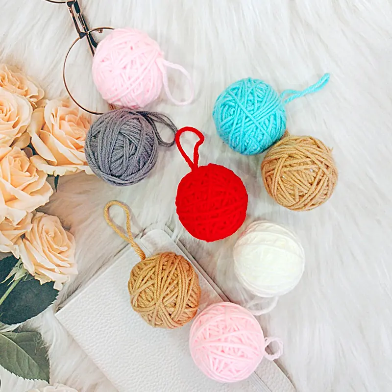 5PCS DIY Christmas Tree Decoration Ball Wool Felt Christmas Tree Hanging Decoration Ball Small Pendant 5cm Bauble Party Ornament