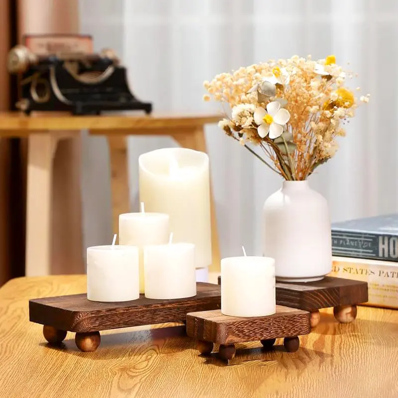 1PC Wooden Tray Rectangular Plate Fruit Snacks Food Storage Trays Hotel Home Serving Tray Decorate Supplies