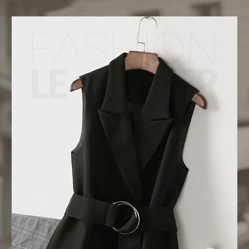 New 2025 Korean Autumn Vest Women Temperament Loose British Style Sleeveless Casual Black Blazer Waistcoat  Ladies Top
