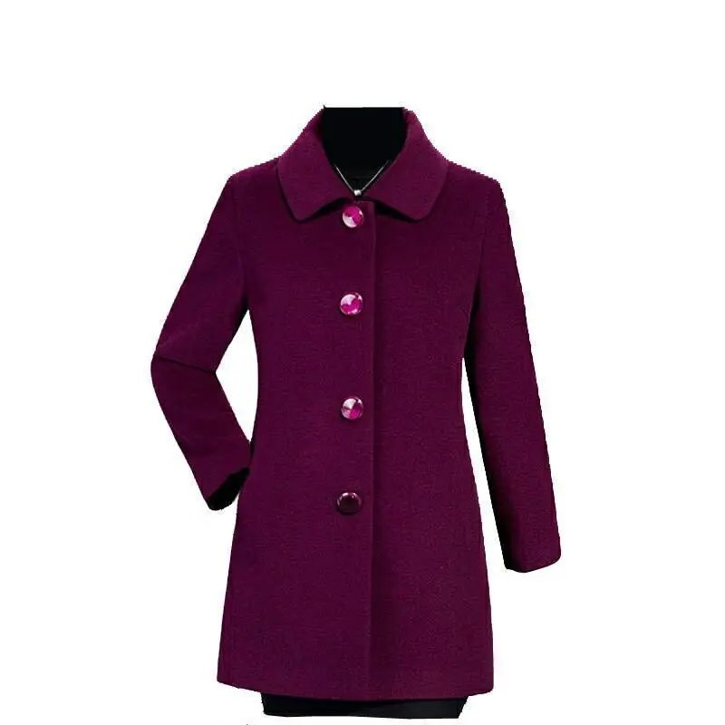 2025 New Fashion Women Jacket Woolen Cloth Autumn Winter Middle-aged Slim Overcoat Female Mid Long Overcoat Ladies Coats