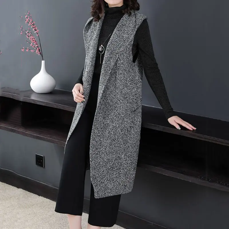2025 New Autumn Winter Mid Mother Vest Jacket Women Fashion Long Sleeveless Waistcoat Coats Female Casual Outerwear Ladies Tops