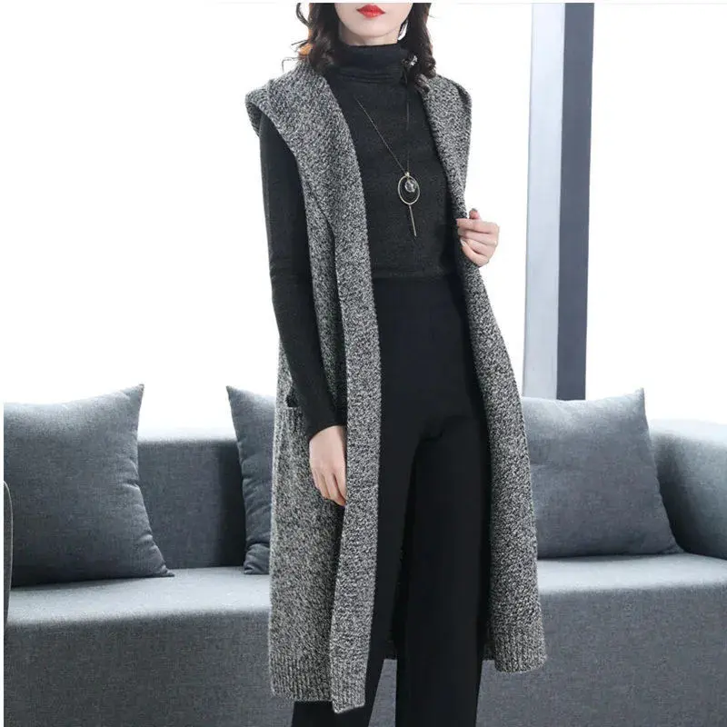 2025 New Autumn Winter Mid Mother Vest Jacket Women Fashion Long Sleeveless Waistcoat Coats Female Casual Outerwear Ladies Tops