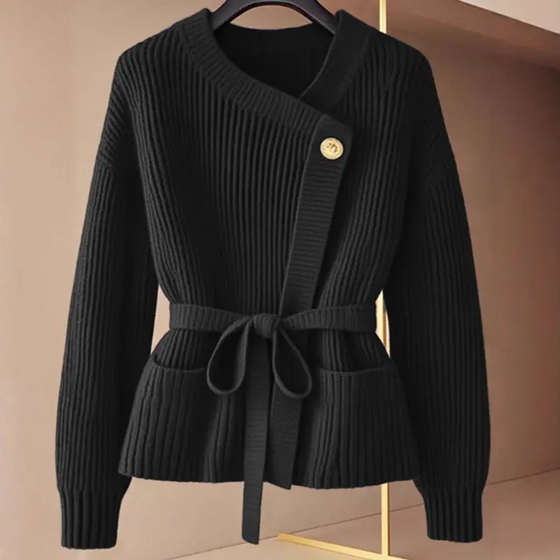 Autumn Winter  Cardigan Sweater Coat Women 2025 All-match Fashion Temperament  Knitwear Female Long-sleeved Elegant Top Ladies