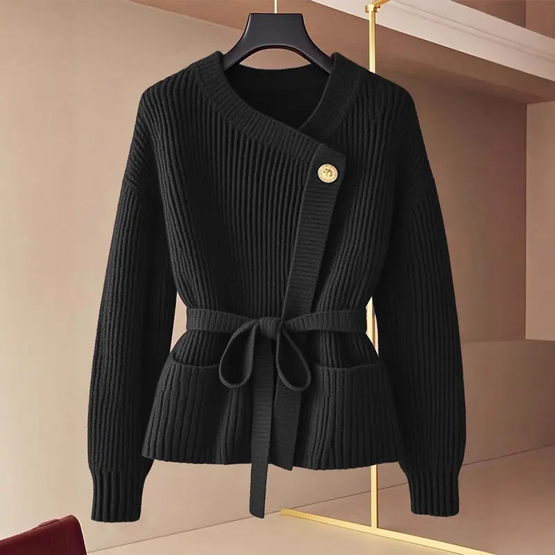 Autumn Winter  Cardigan Sweater Coat Women 2025 All-match Fashion Temperament  Knitwear Female Long-sleeved Elegant Top Ladies
