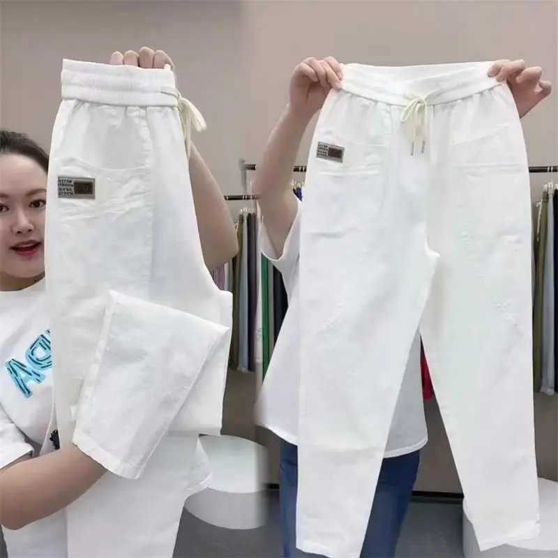 New Women Pants Spring Summer Harem Pants High Waist Straight Casual All-match Fashion Loose Cotton linen Pants Trousers Female