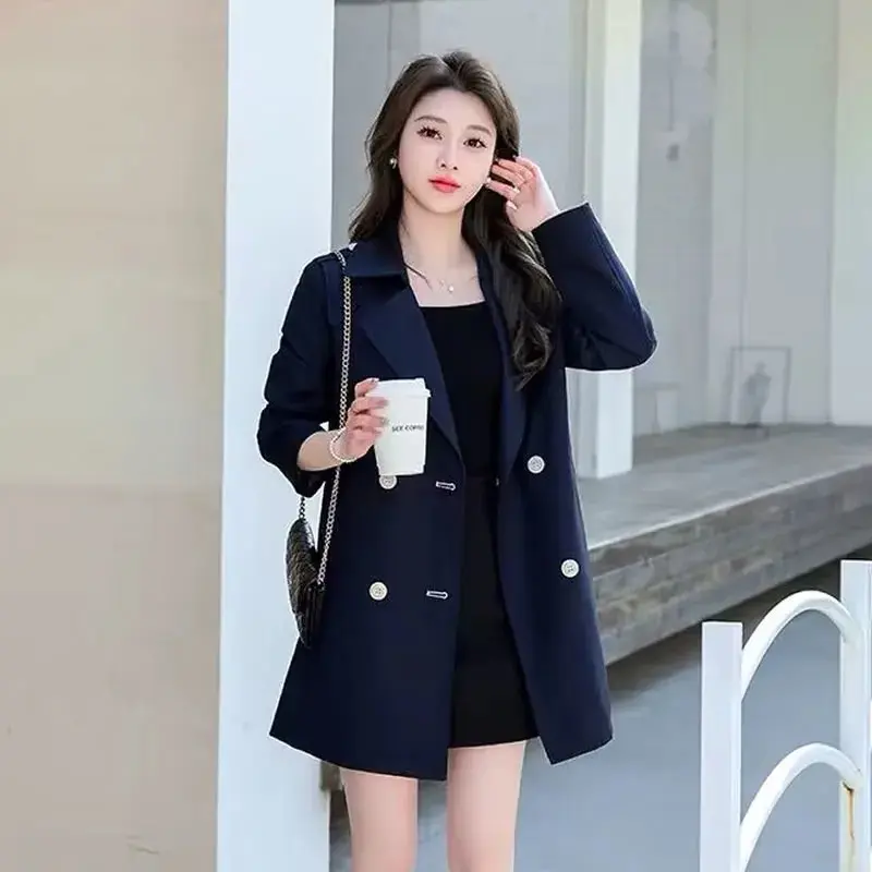 2025 New  Korean Lady Trench Coat Casual Mid-length Outerwear Female Spring Autumn Long Sleeve Casual  Windbreaker Women Coats