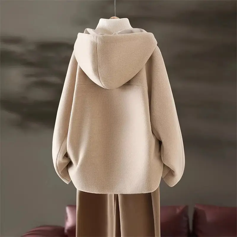 Korean Autumn Winter Jacket Women 2024 New Fashion Hooded Zipper Slim Short Coat Female Casual Outerwear Ladies  Overcoat  Tops