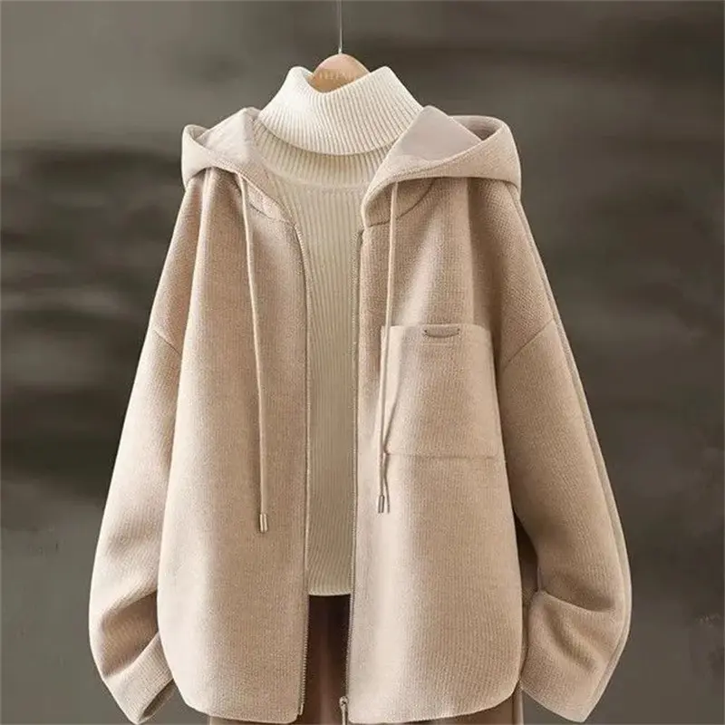 Korean Autumn Winter Jacket Women 2024 New Fashion Hooded Zipper Slim Short Coat Female Casual Outerwear Ladies  Overcoat  Tops