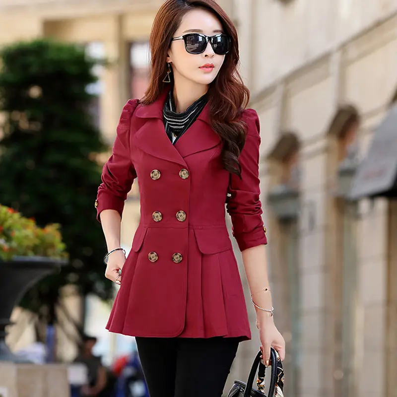 Spring Autumn Trench Coat Women 2025 New Korean Double Breasted Mid-Long Women Trench Coat Overcoat Windbreaker Female Outerwear