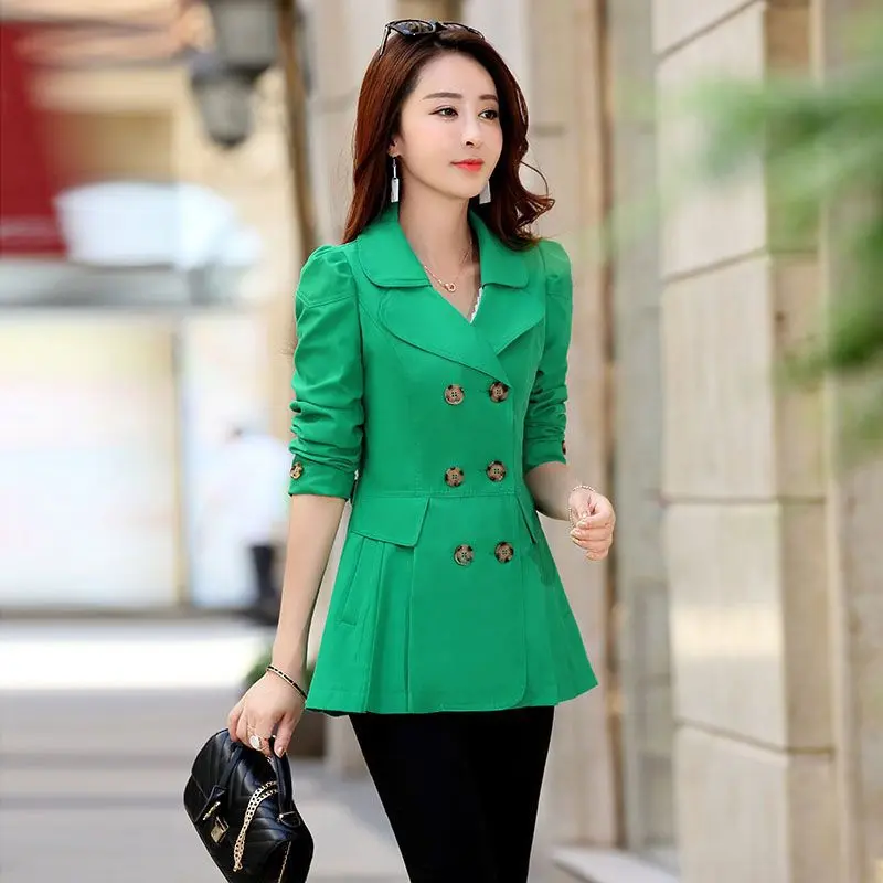 Spring Autumn Trench Coat Women 2025 New Korean Double Breasted Mid-Long Women Trench Coat Overcoat Windbreaker Female Outerwear