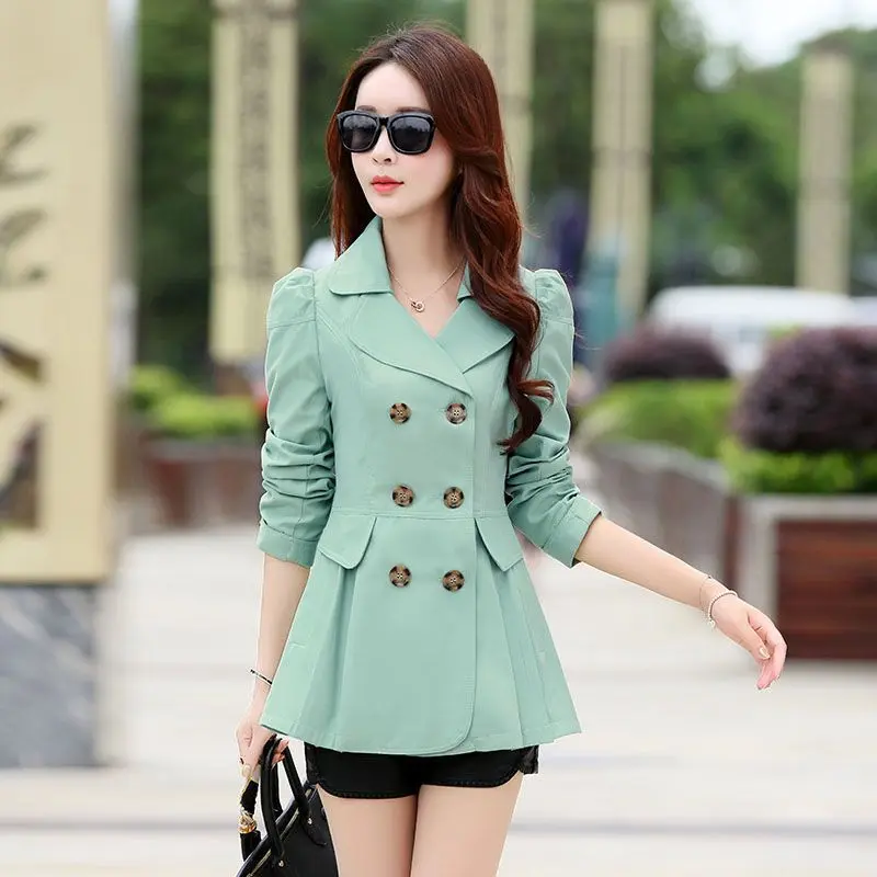 Spring Autumn Trench Coat Women 2025 New Korean Double Breasted Mid-Long Women Trench Coat Overcoat Windbreaker Female Outerwear