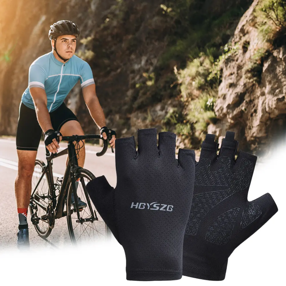 Half Finger Gloves Breathable Summer Cycling Gloves Reflective Sports Short Gloves Bicycle Hiking Gloves for Outdoor Sports