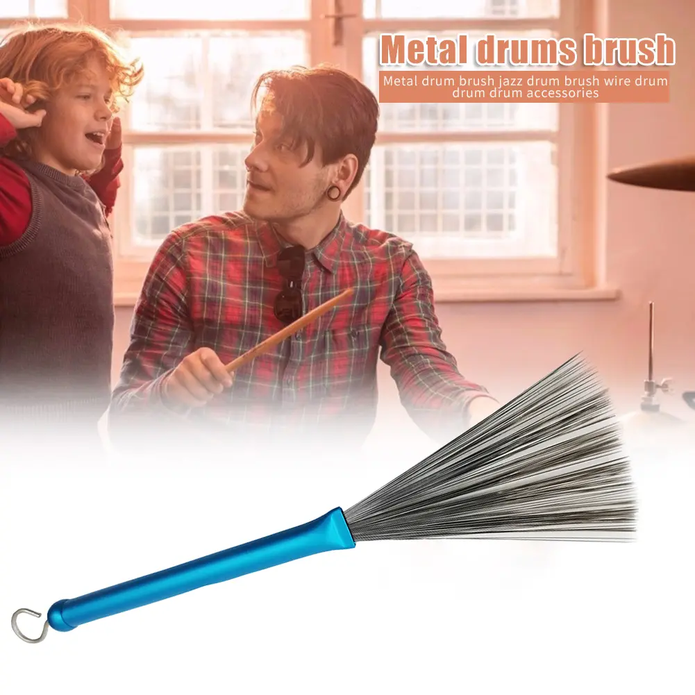 Jazz Drum Brushes Aluminum Steel Wire Drum Sticks Telescopic Metal Handle Brush Cleaning Tool Drum Accessories Parts