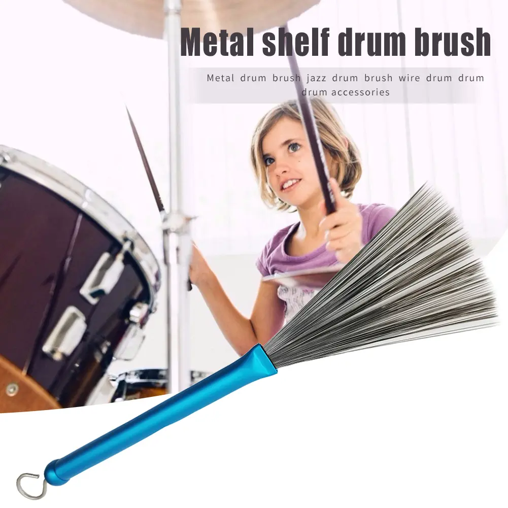 Jazz Drum Brushes Aluminum Steel Wire Drum Sticks Telescopic Metal Handle Brush Cleaning Tool Drum Accessories Parts