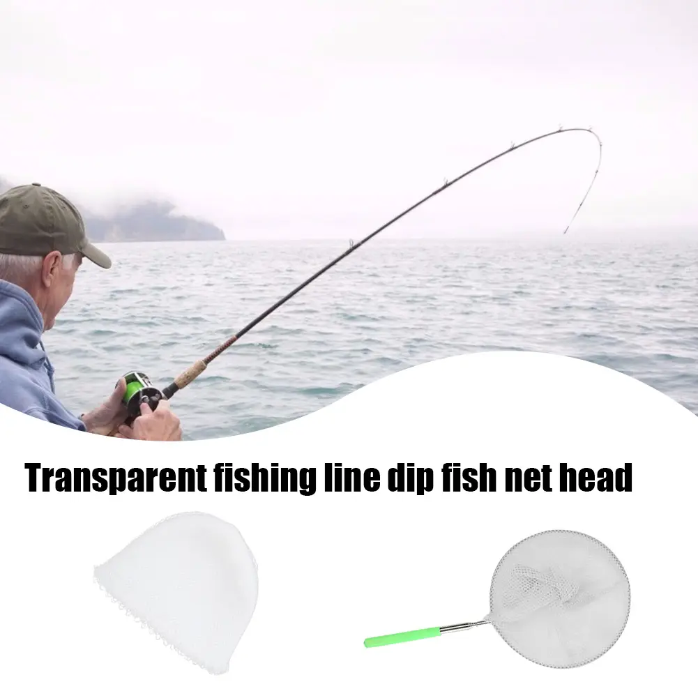 Nylon Mesh Hole Folding Dip Net Outdoor Transparent Fish Line Hand Woven Fishing Net Cage Outdoor Fishing Accessories