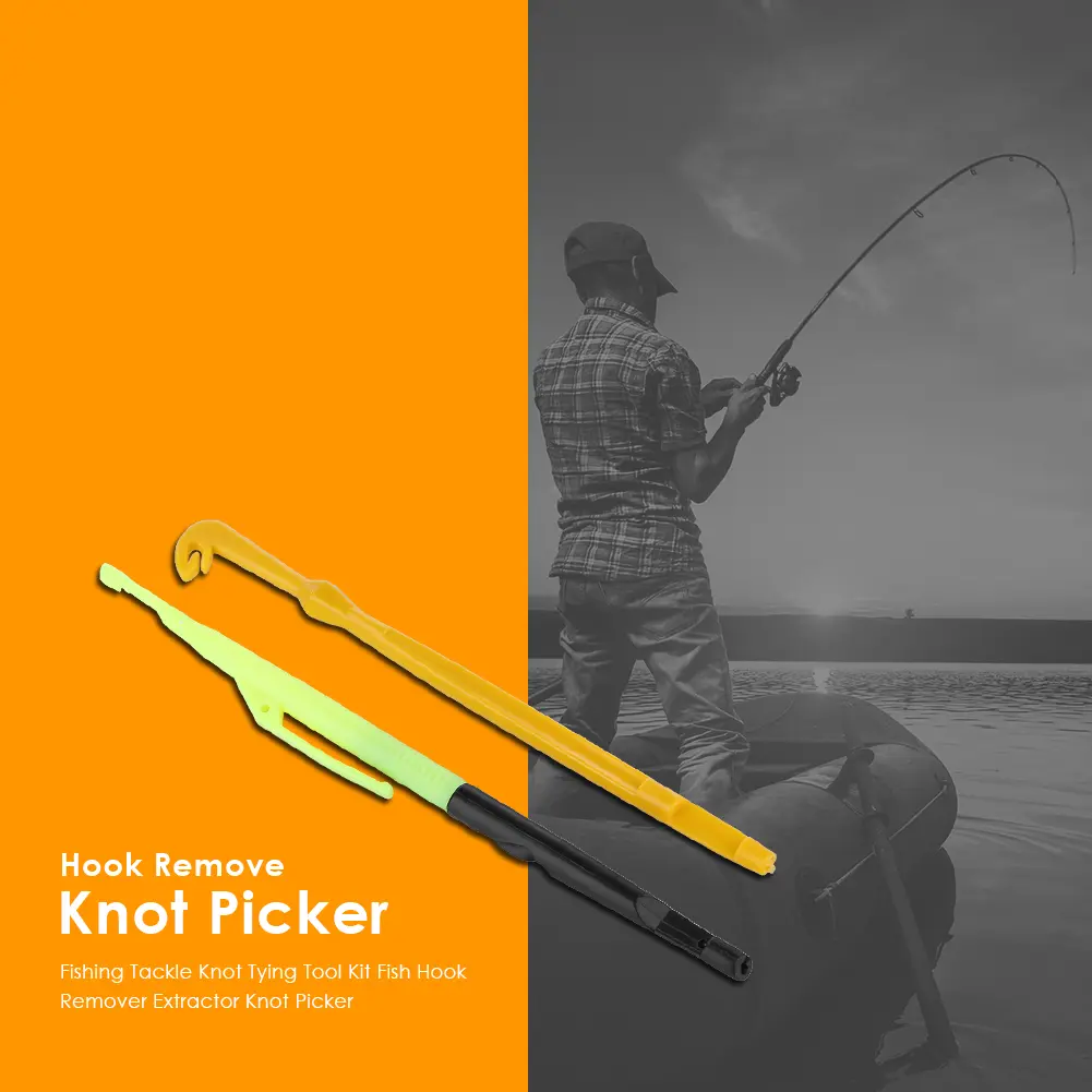 Fishing Tackle Knot Tying Tool Kit Fish Hook Remover Extractor Knot Picker
