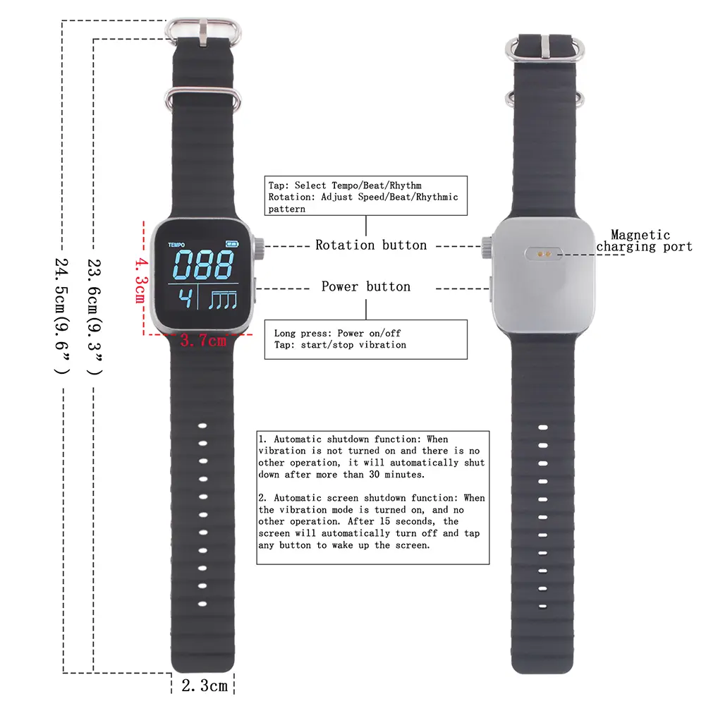 Wearable Metronome Smart Metronome Multi-Function Music Instruments Metronome Metronome Watch for All Instruments