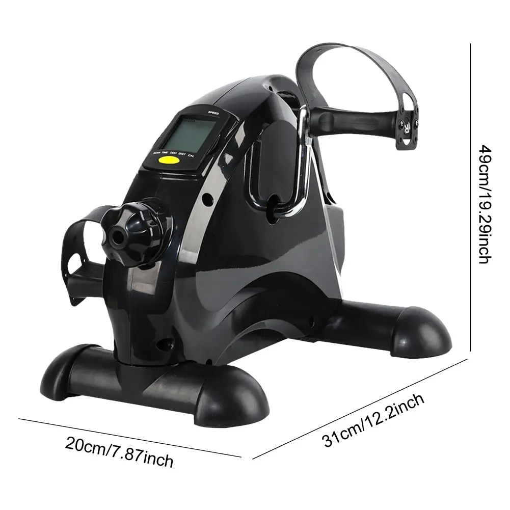 Mini Exercise Bike Arm and Leg Trainer Anti Slip Under Desk Bike Adjustable Portable Pedal Trainer LCD Display for Leg Training