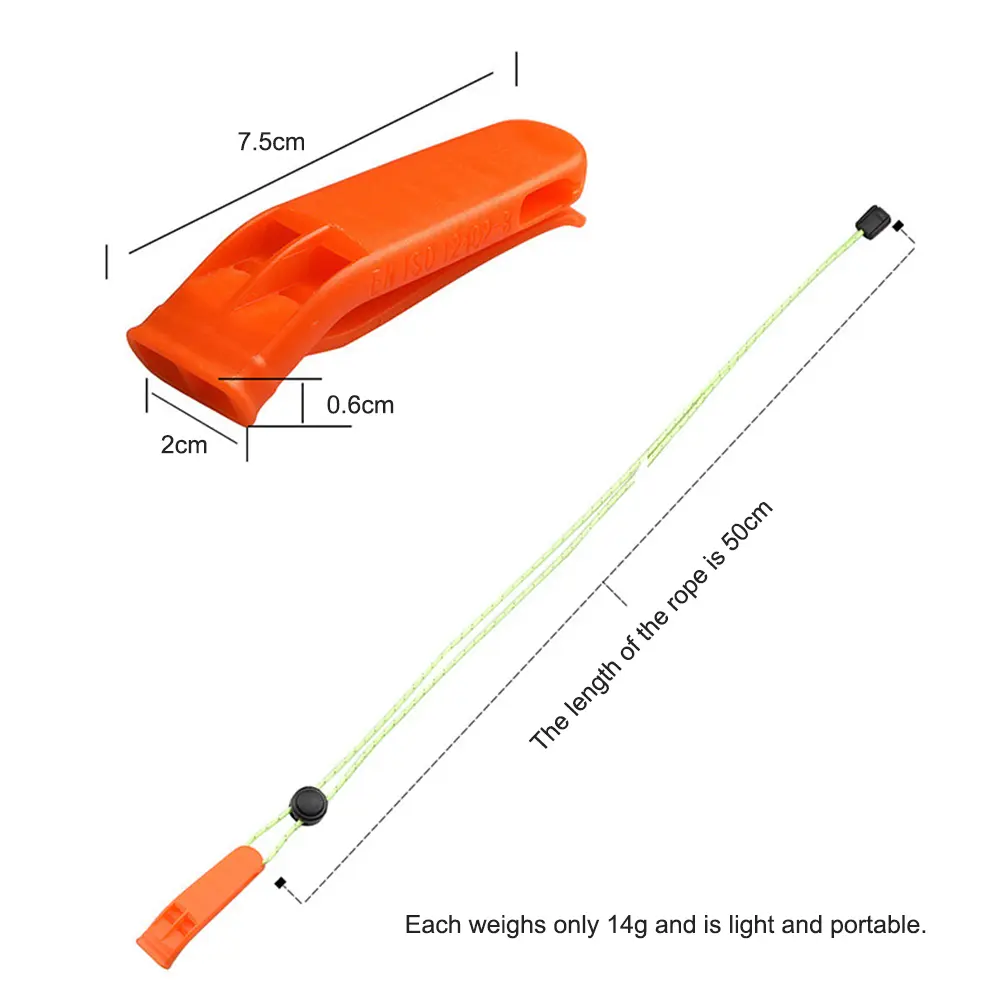 Multi-function Outdoor Camp Hiking Whistle with Lanyard Survival Emergency Tools