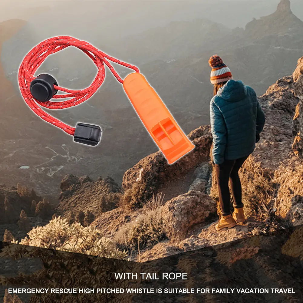 Multi-function Outdoor Camp Hiking Whistle with Lanyard Survival Emergency Tools