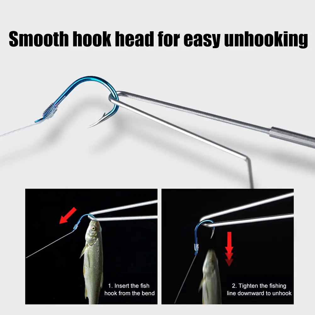 Embedded Hook Extractor Metal Fish Unhooker Hyperbola Adjustable Fishing Tackle Accessories for Crucian Carp Grouper