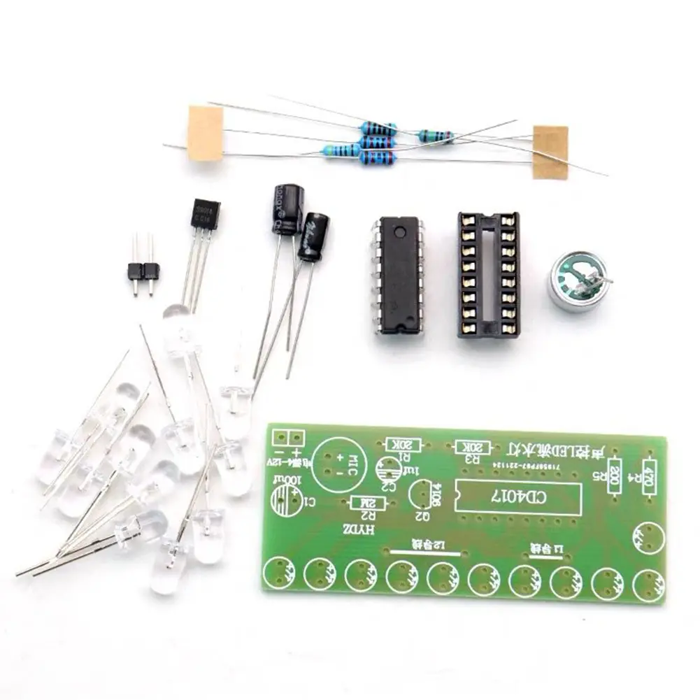 Voice Activated LED Water Light Kit CD4017 Lantern Control Module Fun Electronic Production Teaching Training Module