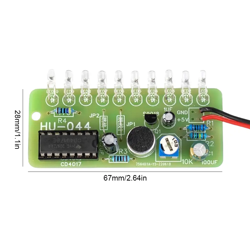 Voice Activated LED Water Light Kit CD4017 Lantern Control Module Fun Electronic Production Teaching Training Module