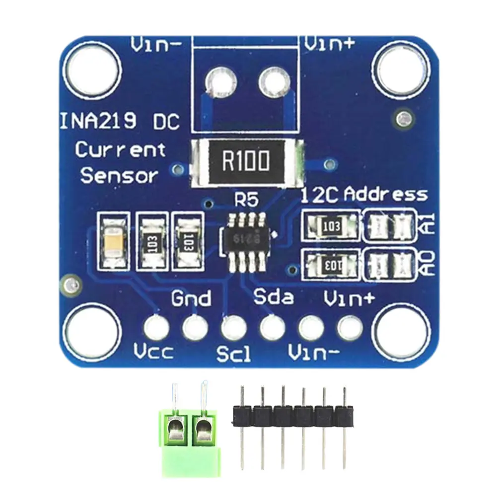 MCU-219 INA219 Bi-directional Current Sensor Breakout Module DIY 3V-5V Power Monitoring Sensor Module High-precision