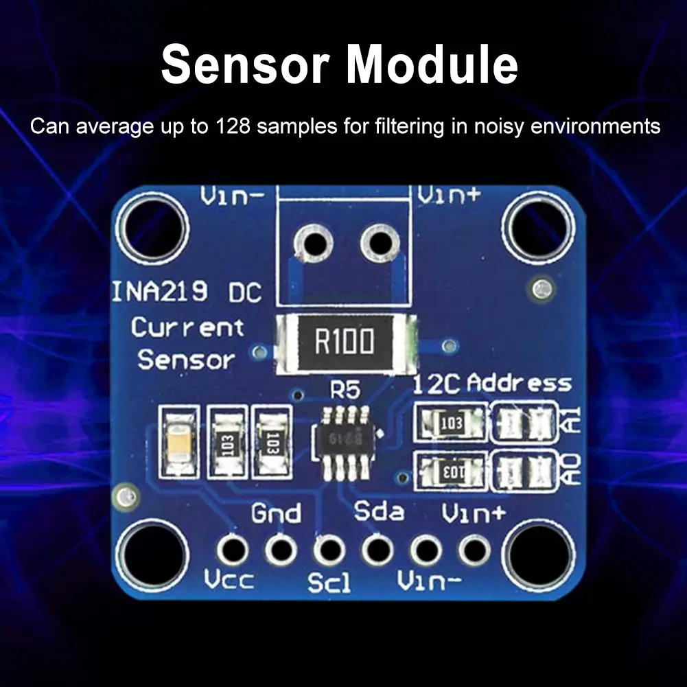 MCU-219 INA219 Bi-directional Current Sensor Breakout Module DIY 3V-5V Power Monitoring Sensor Module High-precision
