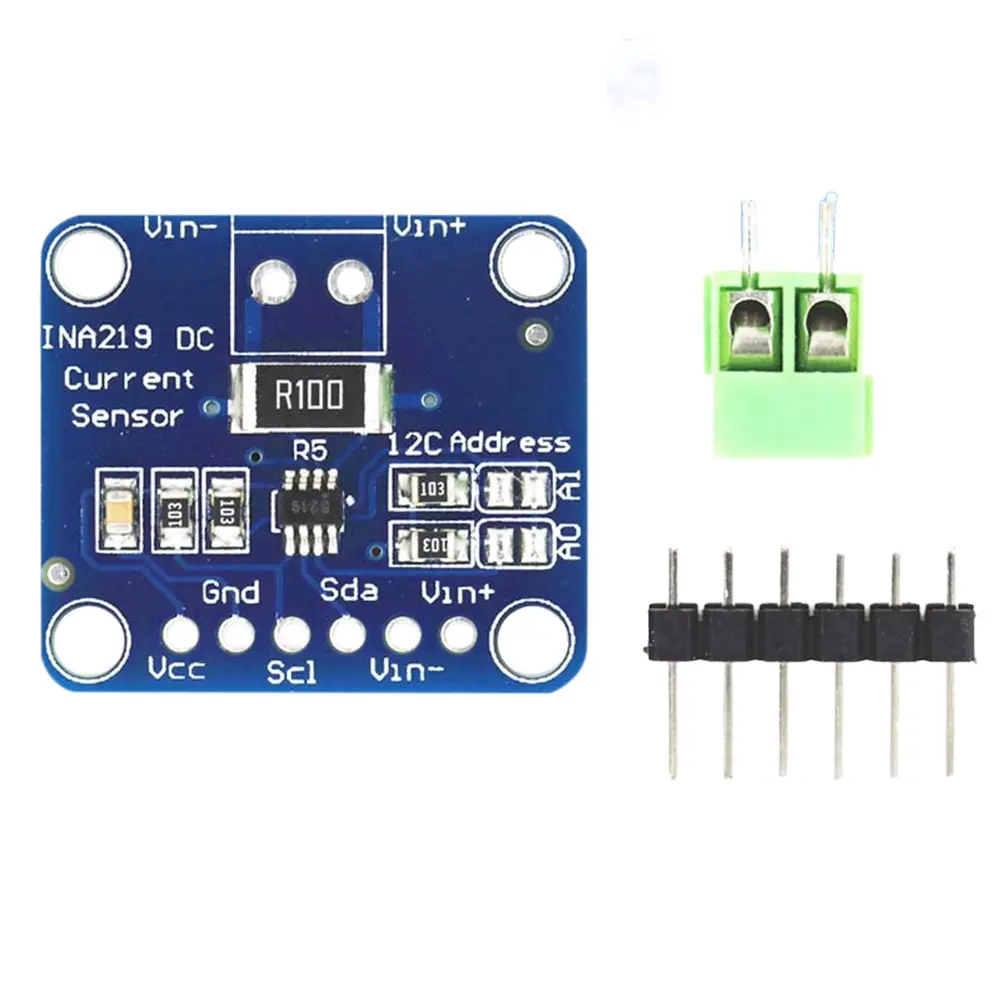 MCU-219 INA219 Bi-directional Current Sensor Breakout Module DIY 3V-5V Power Monitoring Sensor Module High-precision