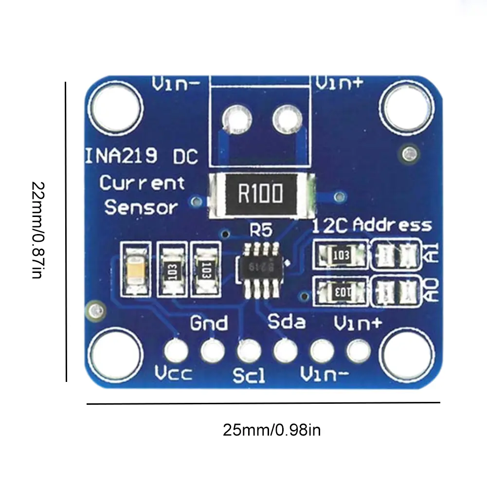 MCU-219 INA219 Bi-directional Current Sensor Breakout Module DIY 3V-5V Power Monitoring Sensor Module High-precision