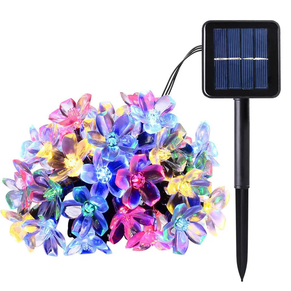 20/50LED Solar Power Cherry Blossom Fairy String Light Outdoor Decorative Lamp