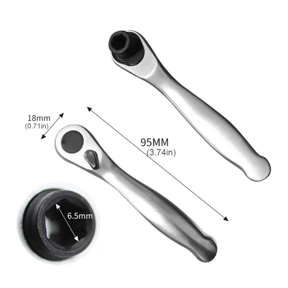 2 In 1 1/4inch Double Ended Socket Ratchet Wrench Screwdriver Fast Rotatable Dual Head Screwdriver 72 Teeth Quick Spanner Tool