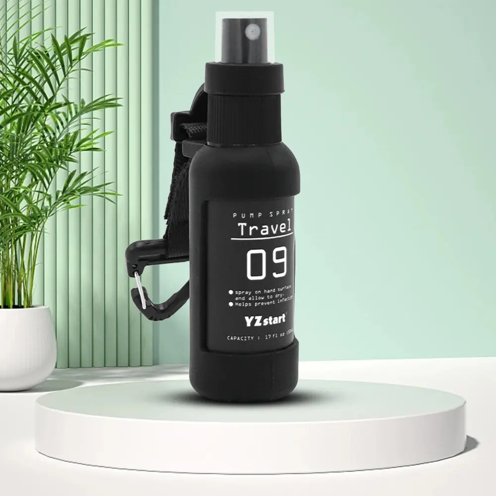 50ml Travel Bottle Leak Proof Refillable Spray Bottle Portable Sprayer with Tactical Hook Strap for Outdoor Camping for Liquid