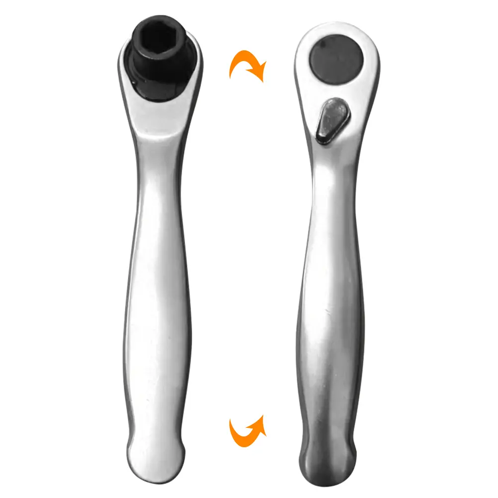 2 In 1 1/4inch Double Ended Socket Ratchet Wrench Screwdriver Fast Rotatable Dual Head Screwdriver 72 Teeth Quick Spanner Tool