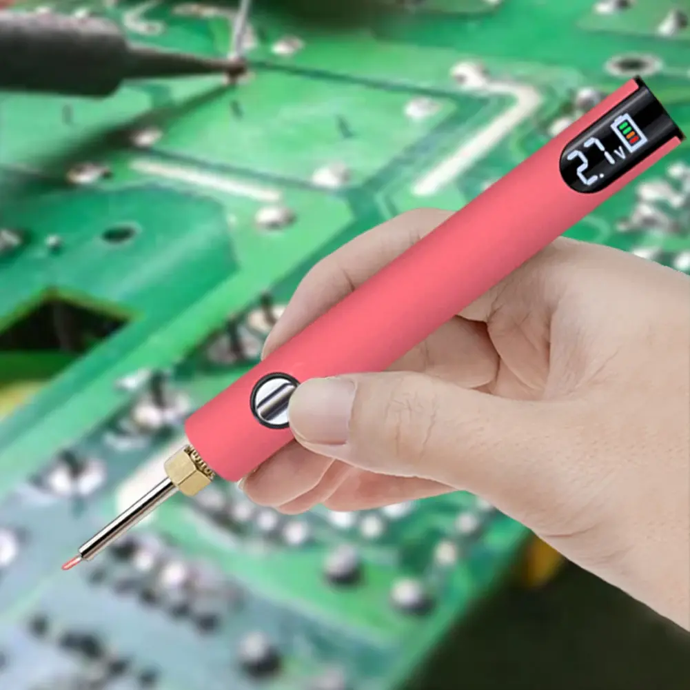 650mAh 510 Thread Battery Pen Solder Iron Shaped Battery Set Adjustable Voltage Portable Electric Soldering Iron Welding Kit