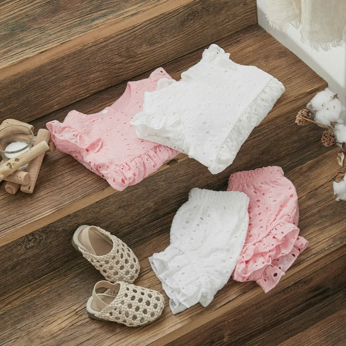 ma&baby 3-24M Baby Girl Clothes Sets Newborn Infant Toddler Girls Solid Color Long Sleeve Tops Shorts Outfits Clothing