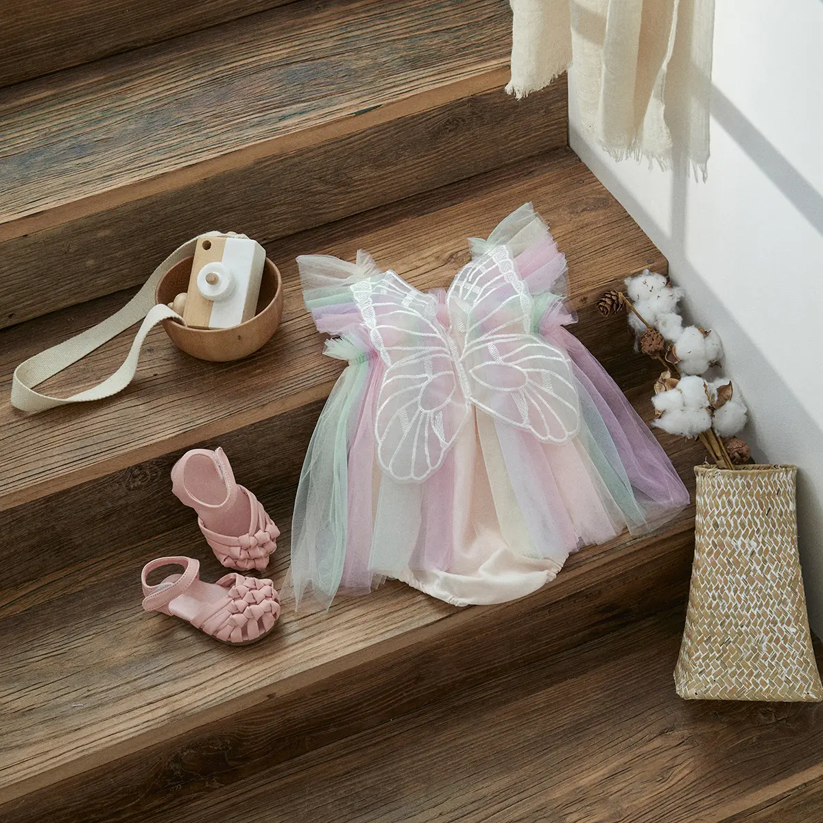 ma&baby 3-24M Baby Girl Romper Newborn Infant Toddler Tulle Jumpsuit Princess Butterfly Wings Summer Clothes Sunsuit Playsuit