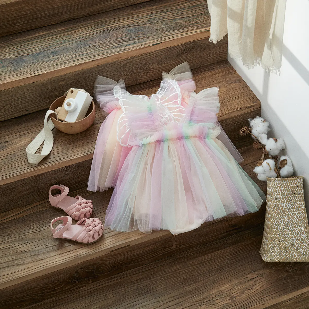 ma&baby 3-24M Baby Girl Romper Newborn Infant Toddler Tulle Jumpsuit Princess Butterfly Wings Summer Clothes Sunsuit Playsuit