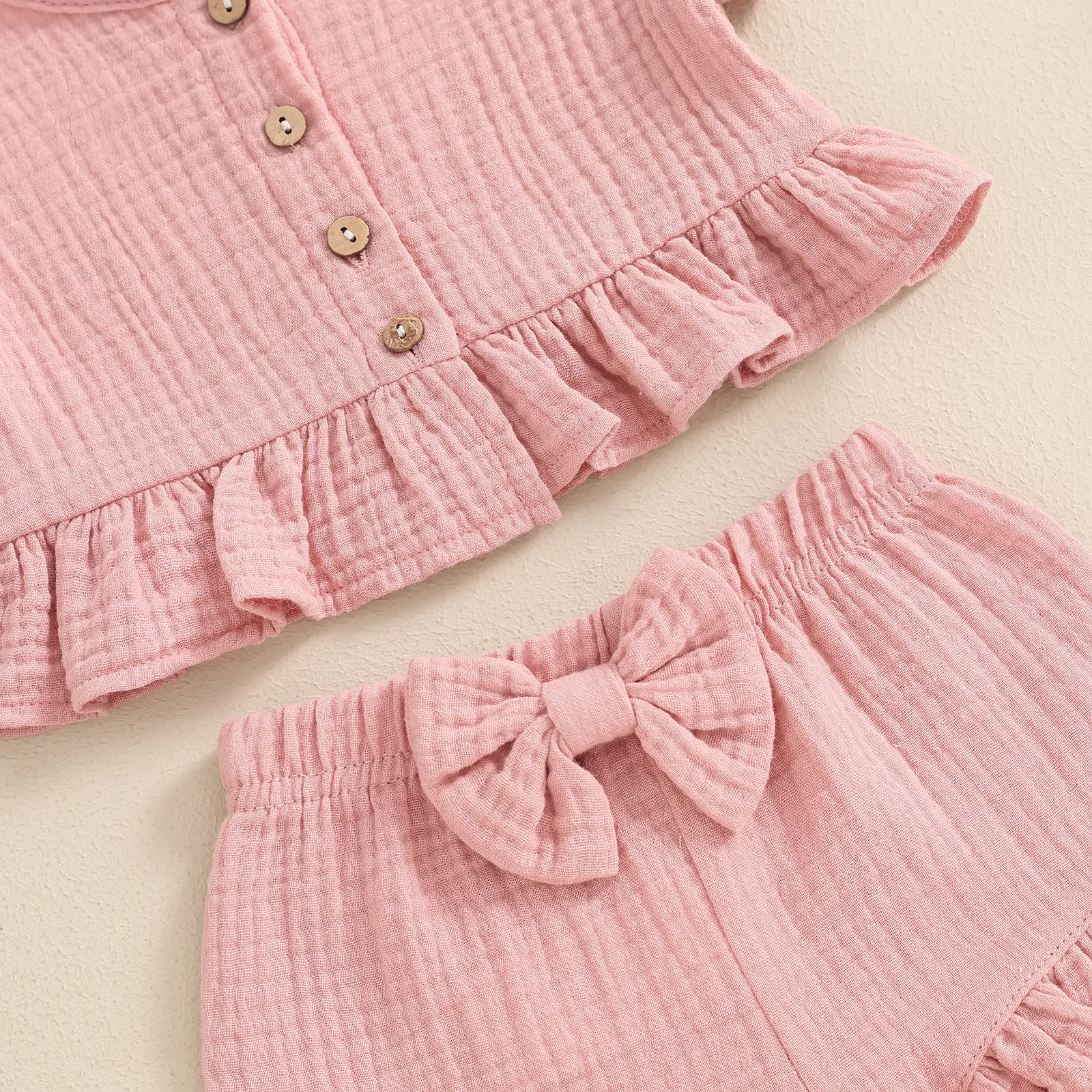 ma&baby 6M-4Y Toddler Infant Kid Baby Girl Clothes Sets Ruffle Button Tops Shorts Summer Casual Clothing Outfits