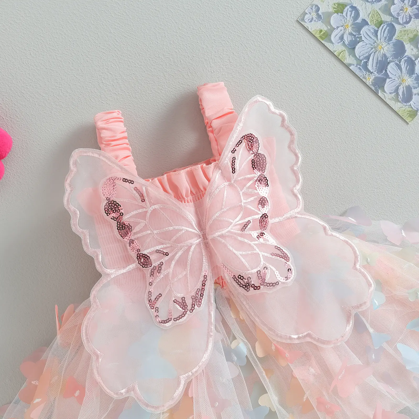 ma&baby 9M-4Y Princess Baby Girl Dress Princess Infant Toddler Kid Butterfly Wing Tutu Party Wedding Birthday Dresses For Girls