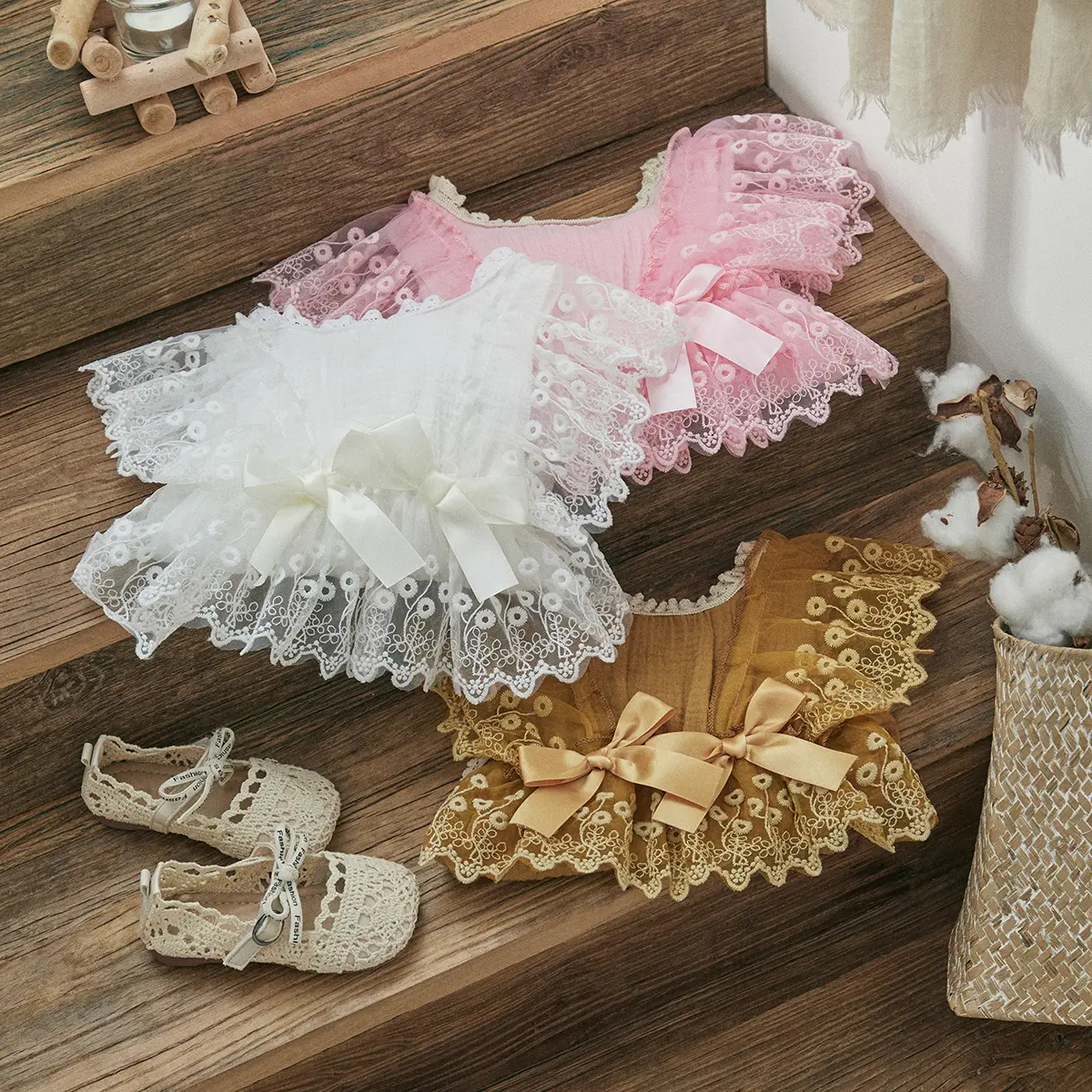 ma&baby 0-18M Baby Girls Romper Princess Newborn Infant Toddler Lace Bow Jumpsuit Playsuit Sunsuit Playsuit
