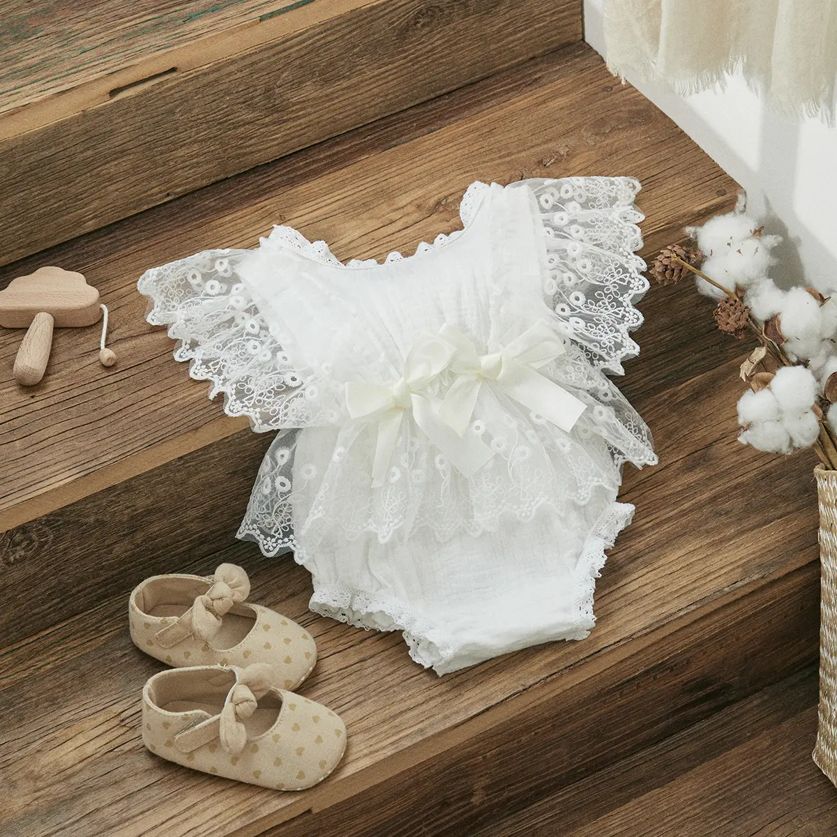 ma&baby 0-18M Baby Girls Romper Princess Newborn Infant Toddler Lace Bow Jumpsuit Playsuit Sunsuit Playsuit