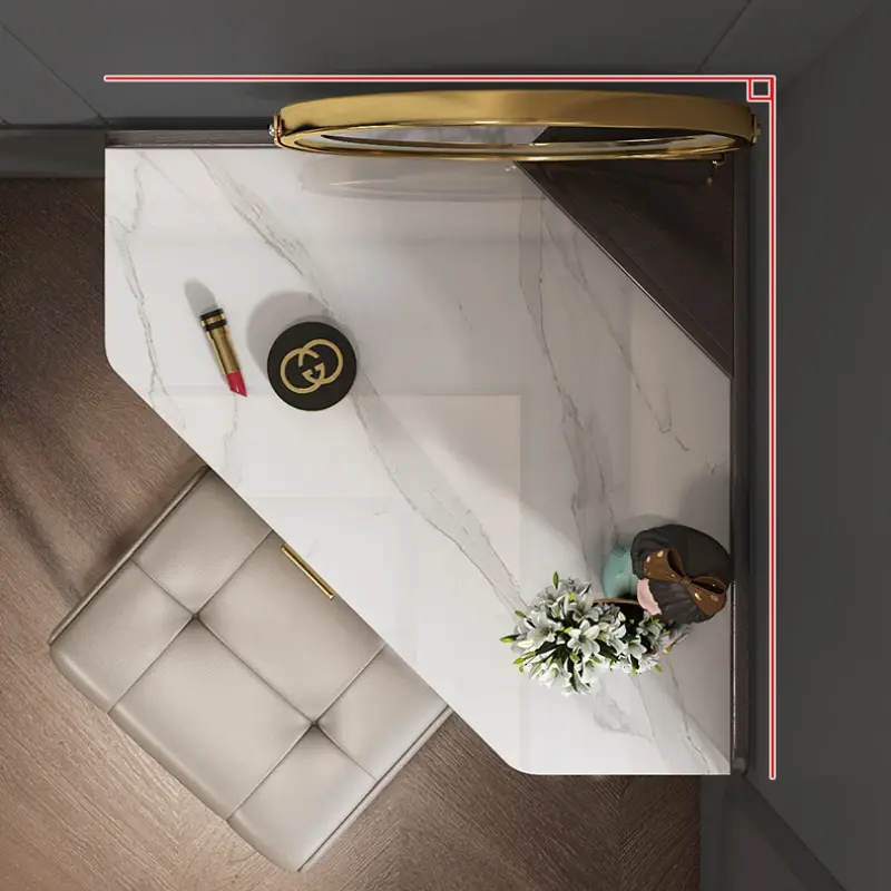 Corner Luxury Vanity Dresser Storage Mirror Set Women Organizer Dressers Makeup Drawer Coiffeuse Chambre Home Furniture Sets