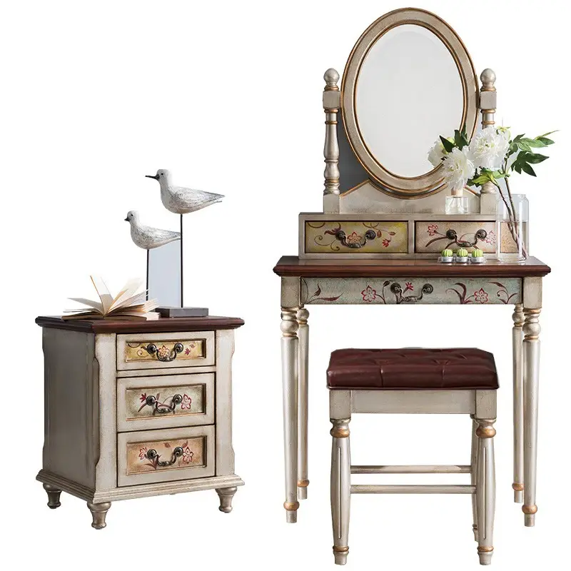 Women Drawers Storage Vanity Tables Mirror Stool Luxury Unique Bedroom Dressers Makeup Organizer Coiffeuse Chambre Furniture