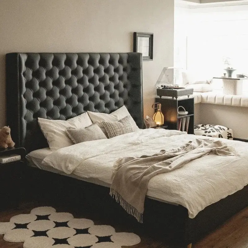 Pretty Elegant Double Bed Frame House Modern Italian Villa Bed Princess Loft Cama Matrimonial King Size Bedroom Set Furniture