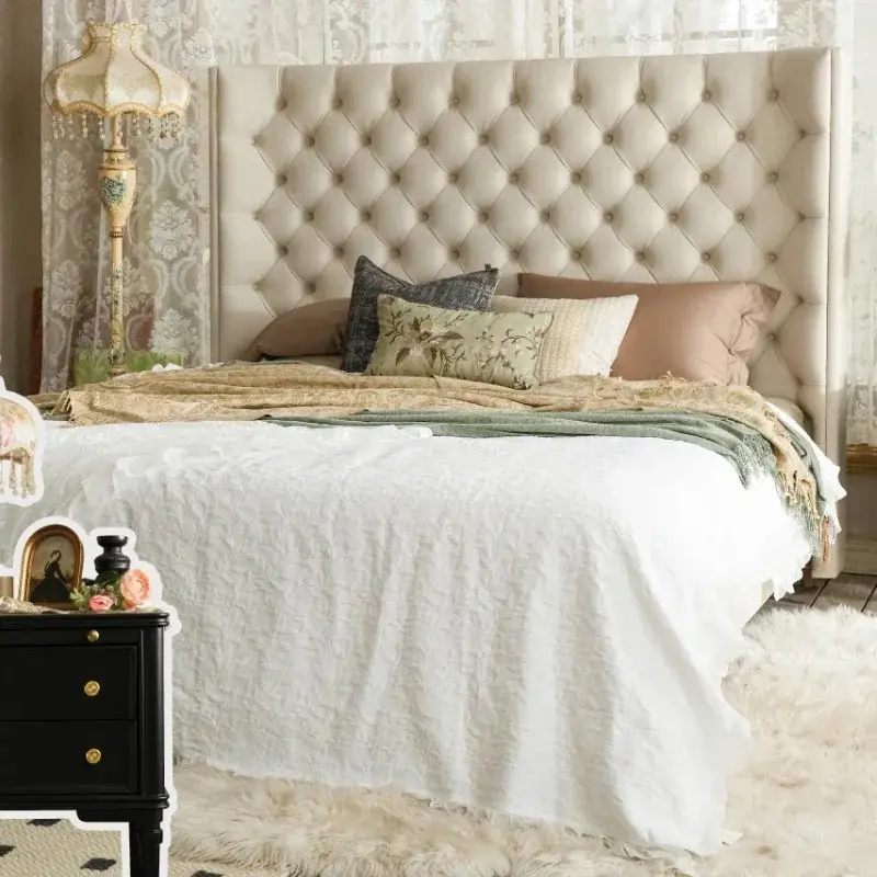 Pretty Elegant Double Bed Frame House Modern Italian Villa Bed Princess Loft Cama Matrimonial King Size Bedroom Set Furniture